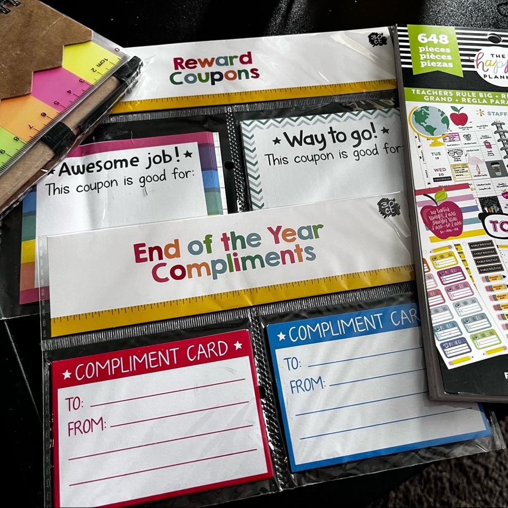 Teacher Pack - stickers, Notebook, Coupons, Compliments